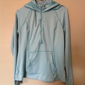 Tangerine Activewear Striped Aqua 3/4 Zip Hoodie